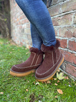 Chocolate Faux Suede Lined Boots